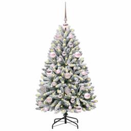 Berkfield Home Elegant Artificial Christmas Tree Green & White 120 cm PVC & Metal - thumbnail 1
