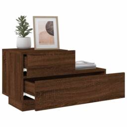 Berkfield Home Decorative Bedside Cabinet with LED Lights Brown Oak 70x36x40.5 cm - thumbnail 4