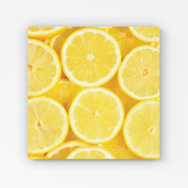 "Warren Reed - Designer Vibrant Lemons Canvas in Yellow - Size: W16"" x H16""" - image 1