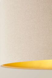 ValueLights Brit Marble Floor Lamp with Natural Linen Drum Lamp Shade - thumbnail 4