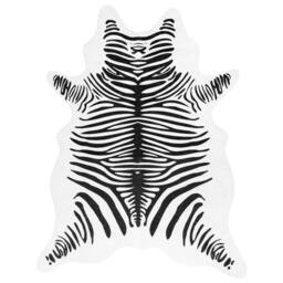 Berkfield Home Rug Black & White 120x170 cm Zebra Pattern Washable Anti Slip - Size: 100 cm diameter - thumbnail 3
