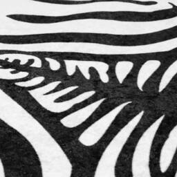 Berkfield Home Rug Black & White 120x170 cm Zebra Pattern Washable Anti Slip - Size: 100 cm diameter - thumbnail 7