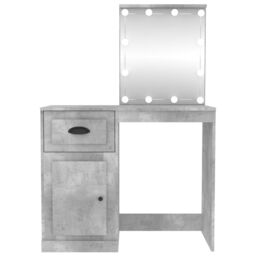 Berkfield Home Dressing Table with LED Concrete Grey 90x50x132.5 cm Engineered Wood - thumbnail 6