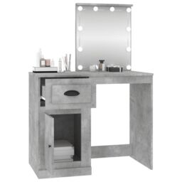 Berkfield Home Dressing Table with LED Concrete Grey 90x50x132.5 cm Engineered Wood - thumbnail 5