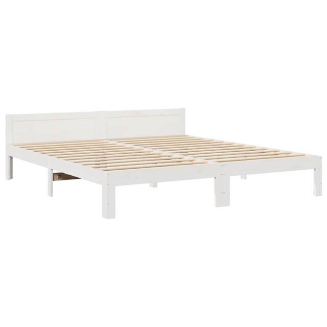 Berkfield Home Durable Bed Frame without Mattress White 160x200 cm Solid Wood Pine - image 1