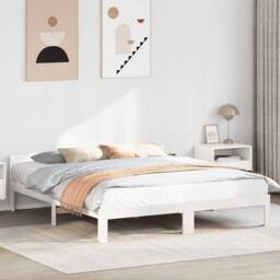 Berkfield Home Durable Bed Frame without Mattress White 160x200 cm Solid Wood Pine - thumbnail 4