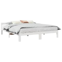 Berkfield Home Durable Bed Frame without Mattress White 160x200 cm Solid Wood Pine - thumbnail 2