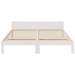 Berkfield Home Durable Bed Frame without Mattress White 160x200 cm Solid Wood Pine - thumbnail 5