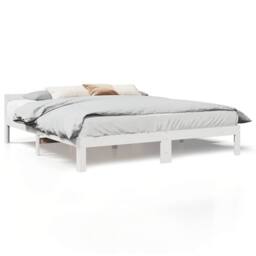 Berkfield Home Durable Bed Frame without Mattress White 160x200 cm Solid Wood Pine - thumbnail 3