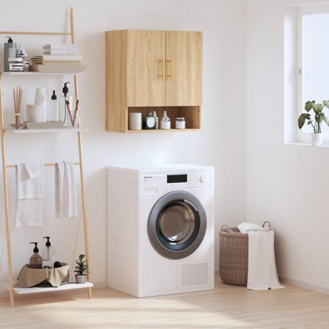 Berkfield Home Wall Cabinet Sonoma Oak 60x31x70 cm Engineered Wood in Brown - Size: 60 x 31 x 70 cm - image 1