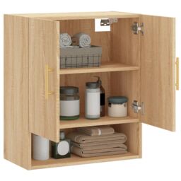 Berkfield Home Wall Cabinet Sonoma Oak 60x31x70 cm Engineered Wood in Brown - Size: 60 x 31 x 70 cm - thumbnail 4