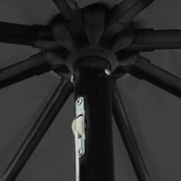 Berkfield Home Garden Parasol with LED Lights √∏395x245 cm Anthracite in Dark Grey - Size: 395x245 cm - thumbnail 5