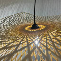 CGC Lighting 'Tulul' Duo Extra Large 80cm Natural Bamboo Wave Easy Fit Lampshade - thumbnail 5