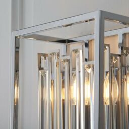 Loops Glass Wall Light Clear Crystal & Chrome Plate 40W E14 Dimmable Living Room - thumbnail 4