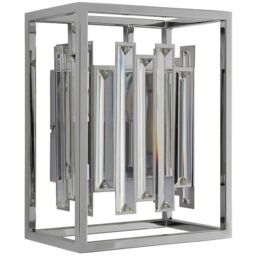 Loops Glass Wall Light Clear Crystal & Chrome Plate 40W E14 Dimmable Living Room - thumbnail 3