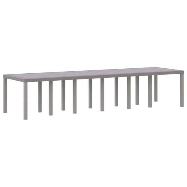 Berkfield Home Garden Table Light Grey 350x100x73 cm Poly Rattan - Size: 350 x 100 x 73 cm - image 1