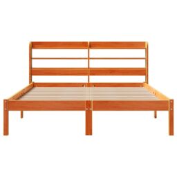 Berkfield Home Bed Frame with Headboard without Mattress Wax Brown 135x190 cm Double - thumbnail 6