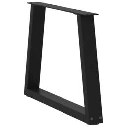 Berkfield Home Modern Dining Table Legs V-Shape 2 pcs Black 70x(42-43.3) cm Steel - thumbnail 4