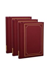 Arpan 3 x Self Adhesive Photo Albums Totaling 108 Sheets 216 Sides Padded Leather Style Finish in Red