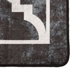 Berkfield Home Rug Washable Black & White 80x300 cm Anti Slip - Size: 100 cm diameter - thumbnail 3