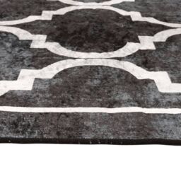 Berkfield Home Rug Washable Black & White 80x300 cm Anti Slip - Size: 100 cm diameter - thumbnail 6