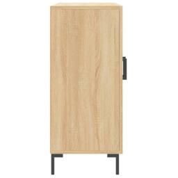 Berkfield Home Sideboard Sonoma Oak 90x34x80 cm Engineered Wood in Light Oak - Size: 90 x 34 x 80 cm - thumbnail 7