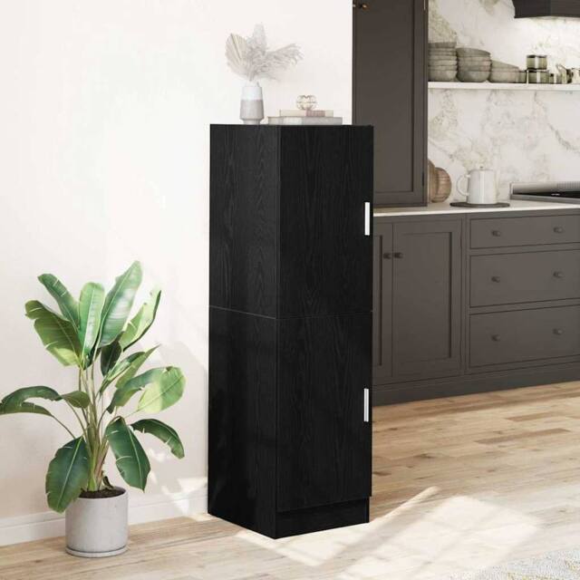 Berkfield Home Kitchen Cabinet Black 38x41.5x131.5 cm Engineered Wood - image 1