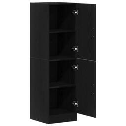 Berkfield Home Kitchen Cabinet Black 38x41.5x131.5 cm Engineered Wood - thumbnail 5