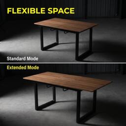 HomeTouch Modern Walnut Extendable Kitchen Dining Table 140/180cm - Size: 140 cm x 80 cm - thumbnail 7