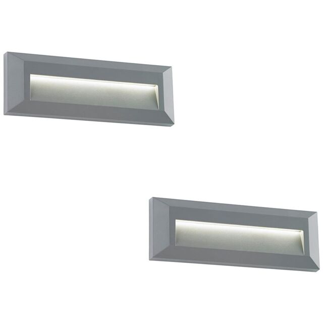 Loops 2 PACK Outdoor Pathway Guide Light - Indirect 2W Warm White LED - Gray ABS - image 1