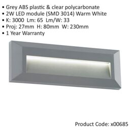 Loops 2 PACK Outdoor Pathway Guide Light - Indirect 2W Warm White LED - Gray ABS - thumbnail 2