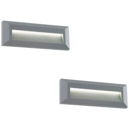 Loops 2 PACK Outdoor Pathway Guide Light - Indirect 2W Warm White LED - Gray ABS - thumbnail 1