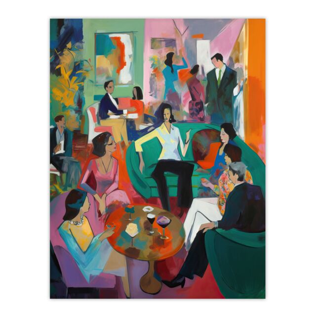 "Artery8 After Dinner Cocktails Colourful Modern Abstract Painting Large Wall Art Poster Print Thick Paper 18X24 Inch - Size: W18"" x H24""" - image 1