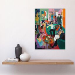 "Artery8 After Dinner Cocktails Colourful Modern Abstract Painting Large Wall Art Poster Print Thick Paper 18X24 Inch - Size: W18"" x H24""" - thumbnail 4