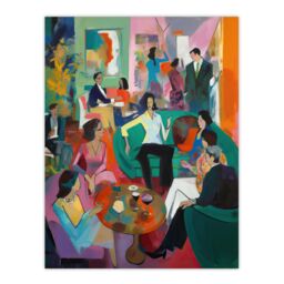 "Artery8 After Dinner Cocktails Colourful Modern Abstract Painting Large Wall Art Poster Print Thick Paper 18X24 Inch - Size: W18"" x H24""" - thumbnail 1