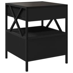 Berkfield Home Decorative Bedside Table with Infinity LED Black 40x40x51 cm - Size: 40 x 40 x 51 cm - thumbnail 8