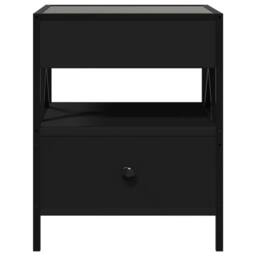Berkfield Home Decorative Bedside Table with Infinity LED Black 40x40x51 cm - Size: 40 x 40 x 51 cm - thumbnail 6