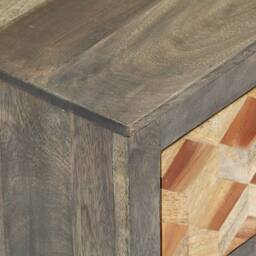 Berkfield Home Beautiful Bedside Cabinet Grey 40x30x50 cm Solid Mango Wood - Size: 40 x 30 x 50 cm - thumbnail 6