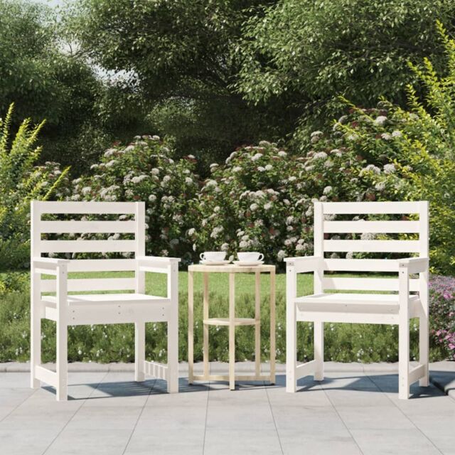 Berkfield Home Garden Chairs 2 pcs White 60x48x91 cm Solid Wood Pine - Size: 60 x 48 x 91 cm - image 1