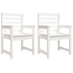 Berkfield Home Garden Chairs 2 pcs White 60x48x91 cm Solid Wood Pine - Size: 60 x 48 x 91 cm - thumbnail 2