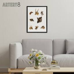 "Artery8 Wildlife Animals Vintage Illustration Lydekker Framed Canvas Wall Art in White - Size: W24"" x H32""" - thumbnail 3