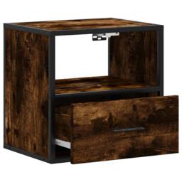 Berkfield Home Durable Wall-mounted Bedside Cabinets 2 pcs Smoked Oak 40x31x39.5 cm in Brown - thumbnail 9