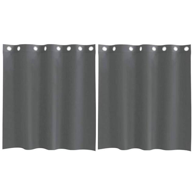 Berkfield Home Voile Curtains with Grommets 2 pcs Dark Grey 140x140 cm - image 1