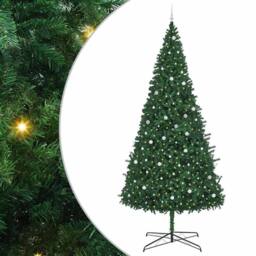 Berkfield Home Christmas Tree with Decorative String Lights Green 400 cm PVC - thumbnail 2