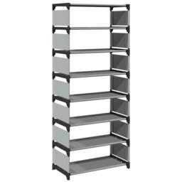 Berkfield Home Shoe Rack 8-Tier Grey 54x28x124 cm Non-woven Fabric - Size: 54 x 28 x 124 cm - thumbnail 1
