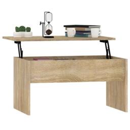 Berkfield Home Coffee Table Sonoma Oak 80x50.5x41.5 cm Engineered Wood in Light Oak - thumbnail 7