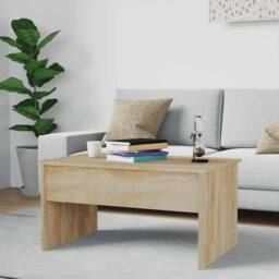 Berkfield Home Coffee Table Sonoma Oak 80x50.5x41.5 cm Engineered Wood in Light Oak - thumbnail 8