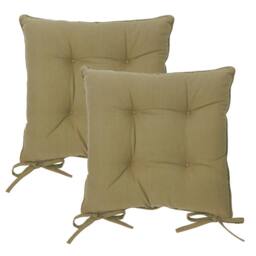 Yard Slub Cotton 2-Pack Plain Indoor/Outdoor Seat Pads in Dark Green - Size: 40 cm x 40 cm - thumbnail 3