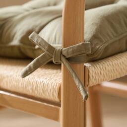 Yard Slub Cotton 2-Pack Plain Indoor/Outdoor Seat Pads in Dark Green - Size: 40 cm x 40 cm - thumbnail 2