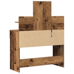 Berkfield Home Dressing Table with Mirror&LED Lights Old Wood Engineered Wood in Brown - thumbnail 5